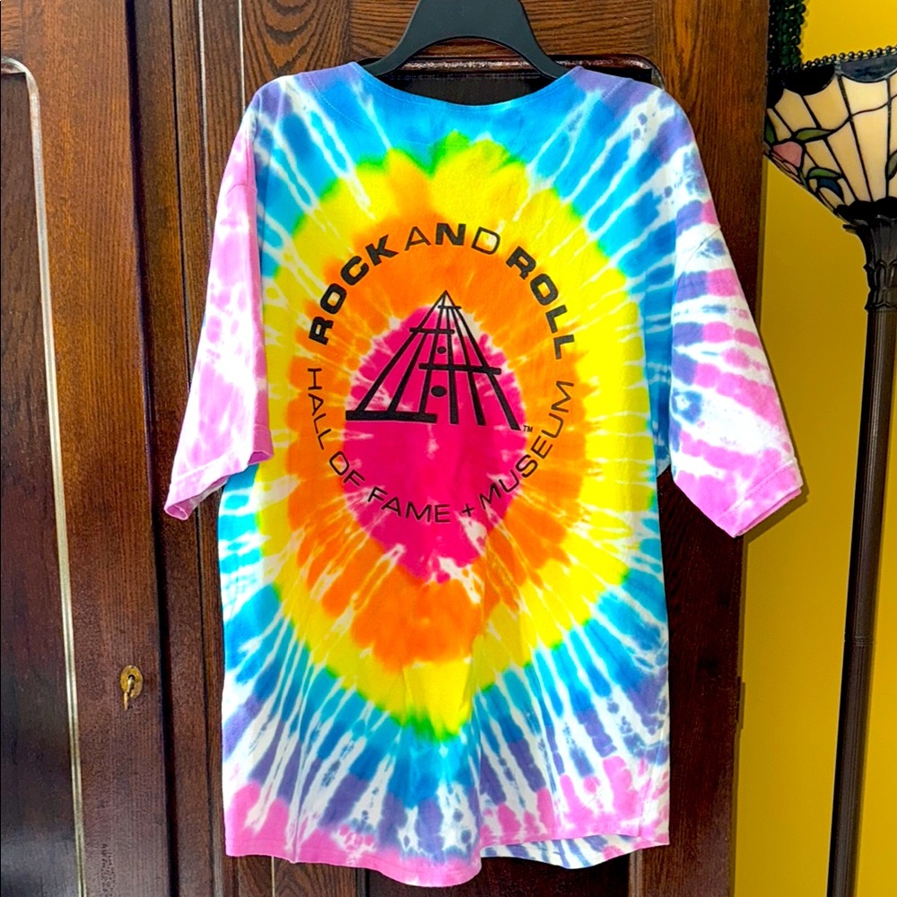 Rock & Roll Hall of Fame Tie-Dye Jersey 100% Cotton T-Shirt